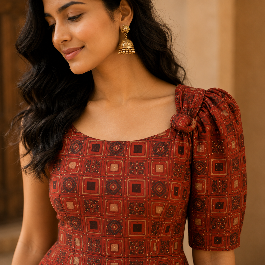 SINDOOR – Fit & Flare Kurti Top