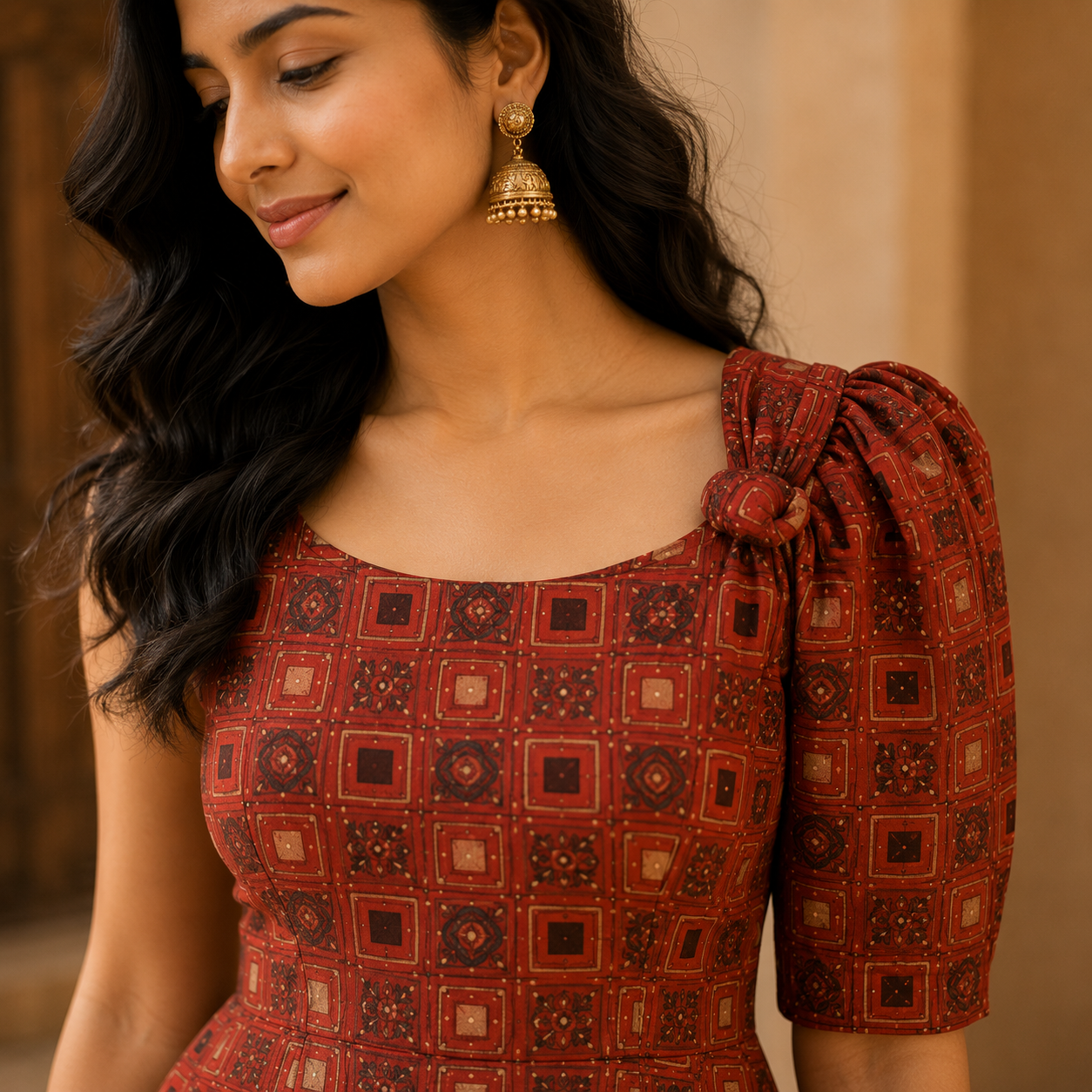 SINDOOR – Fit & Flare Kurti Top