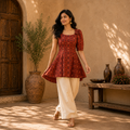 SINDOOR – Fit & Flare Kurti Top