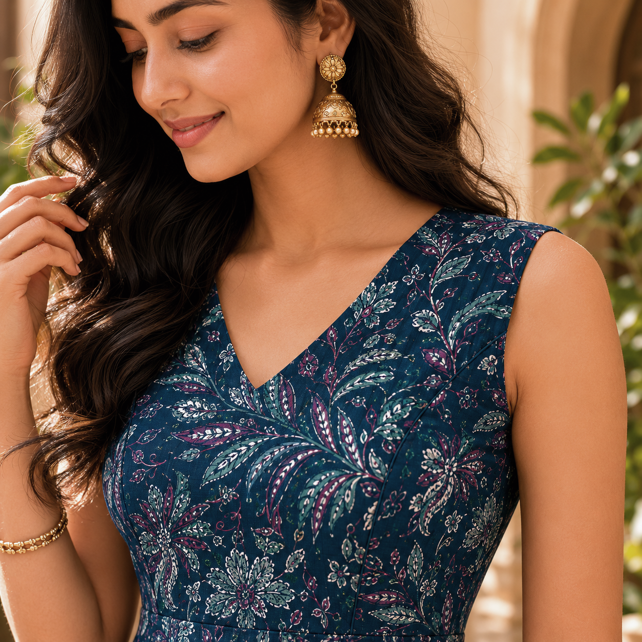 MUKTHI – Panelled A-Line Maxi Dress